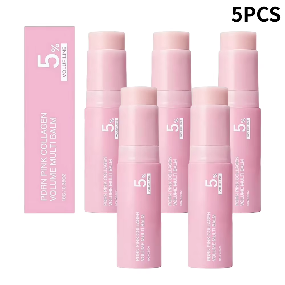 PDRN Pink Collagen Volume Multi Balm Stick 5% Volufiline Moisturizing Instant Fade Fine Line Firming Plumping for Face Eye Neck