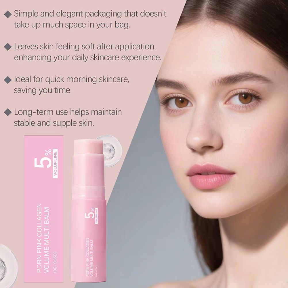 PDRN Pink Collagen Volume Multi Balm Stick 5% Volufiline Moisturizing Instant Fade Fine Line Firming Plumping for Face Eye Neck