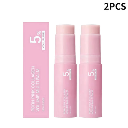 PDRN Pink Collagen Volume Multi Balm Stick 5% Volufiline Moisturizing Instant Fade Fine Line Firming Plumping for Face Eye Neck