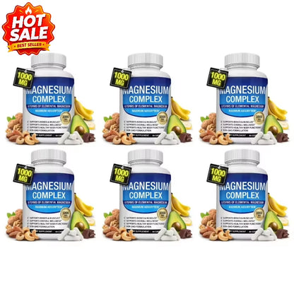 Nutrition Magnesium Complex Capsules 8-Form Elemental Magnesium Supports Healthy Body Functions 1000 Mg 90 Capsules