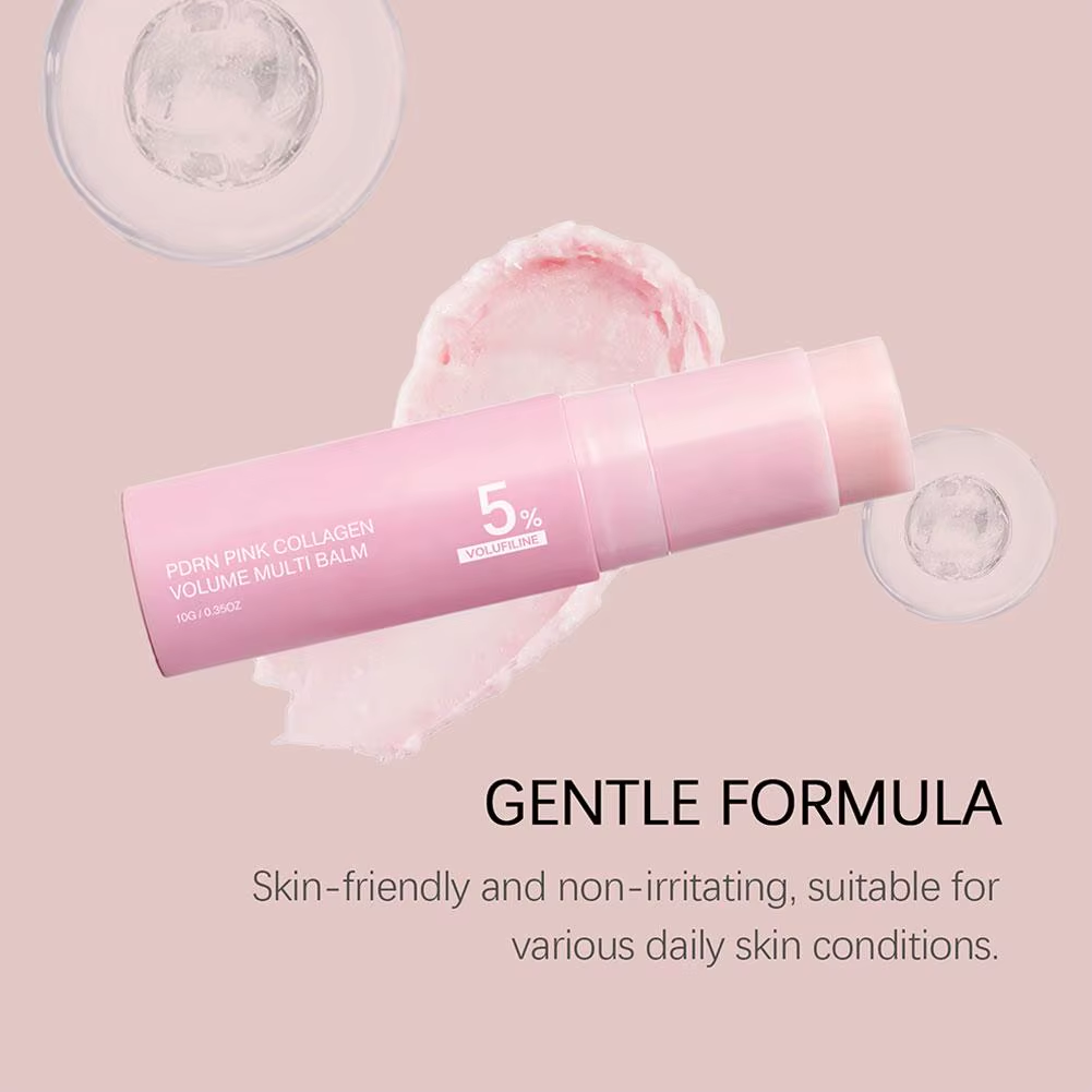 PDRN Pink Collagen Volume Multi Balm Stick 5% Volufiline Moisturizing Instant Fade Fine Line Firming Plumping for Face Eye Neck