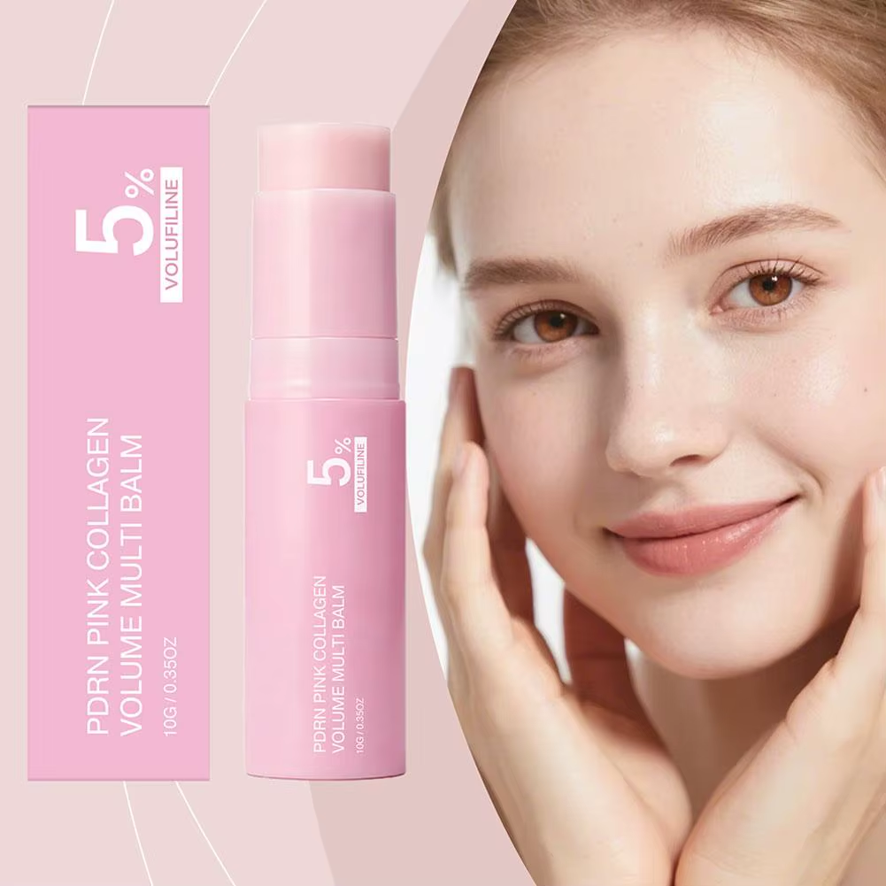 PDRN Pink Collagen Volume Multi Balm Stick 5% Volufiline Moisturizing Instant Fade Fine Line Firming Plumping for Face Eye Neck